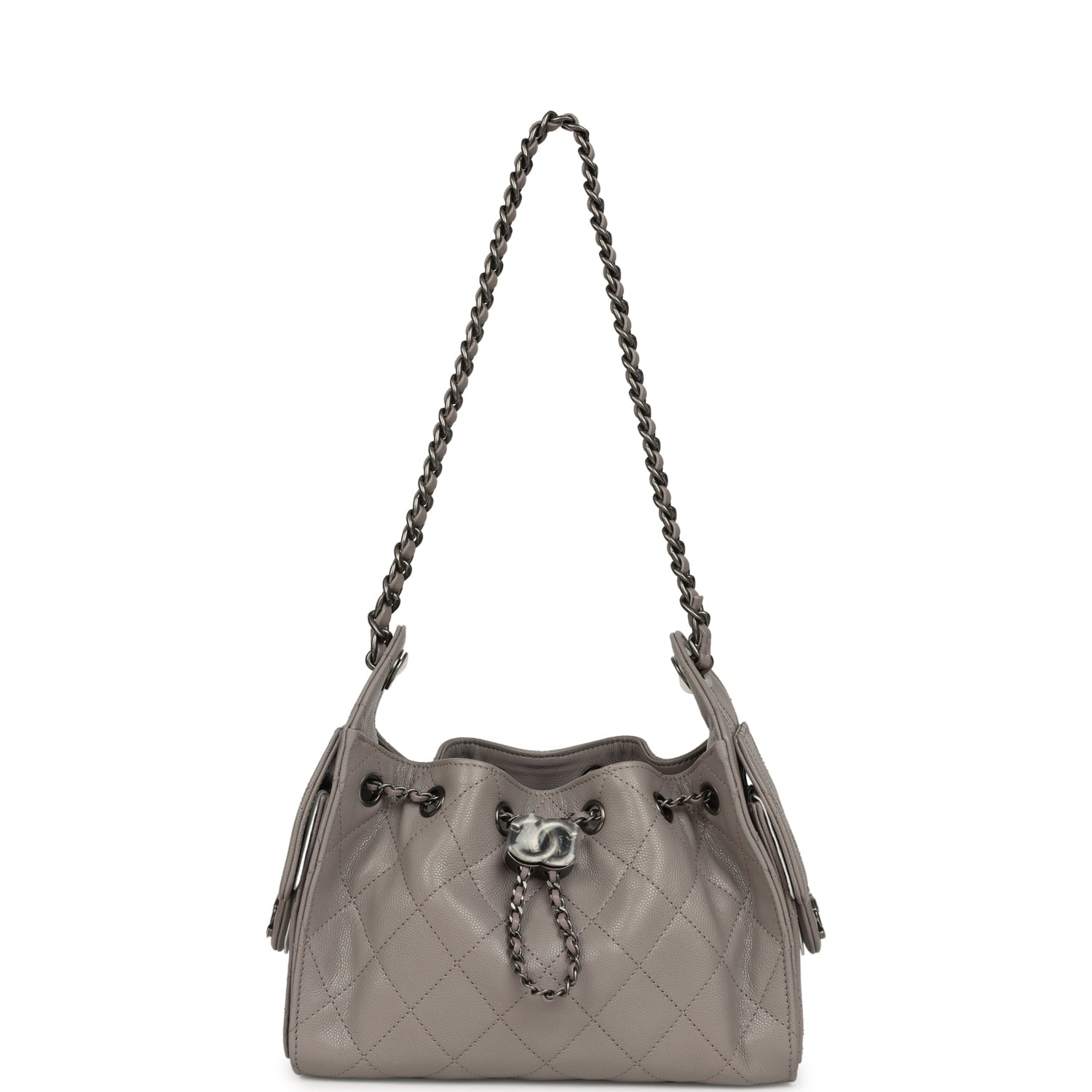 Mini 25 Hobo Bag Dark Grey Caviar Aged Ruthenium Hardware