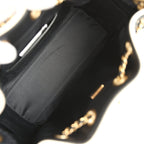 Mini 25 Hobo Bag Black Raffia and White Calfskin Antique Gold Hardware