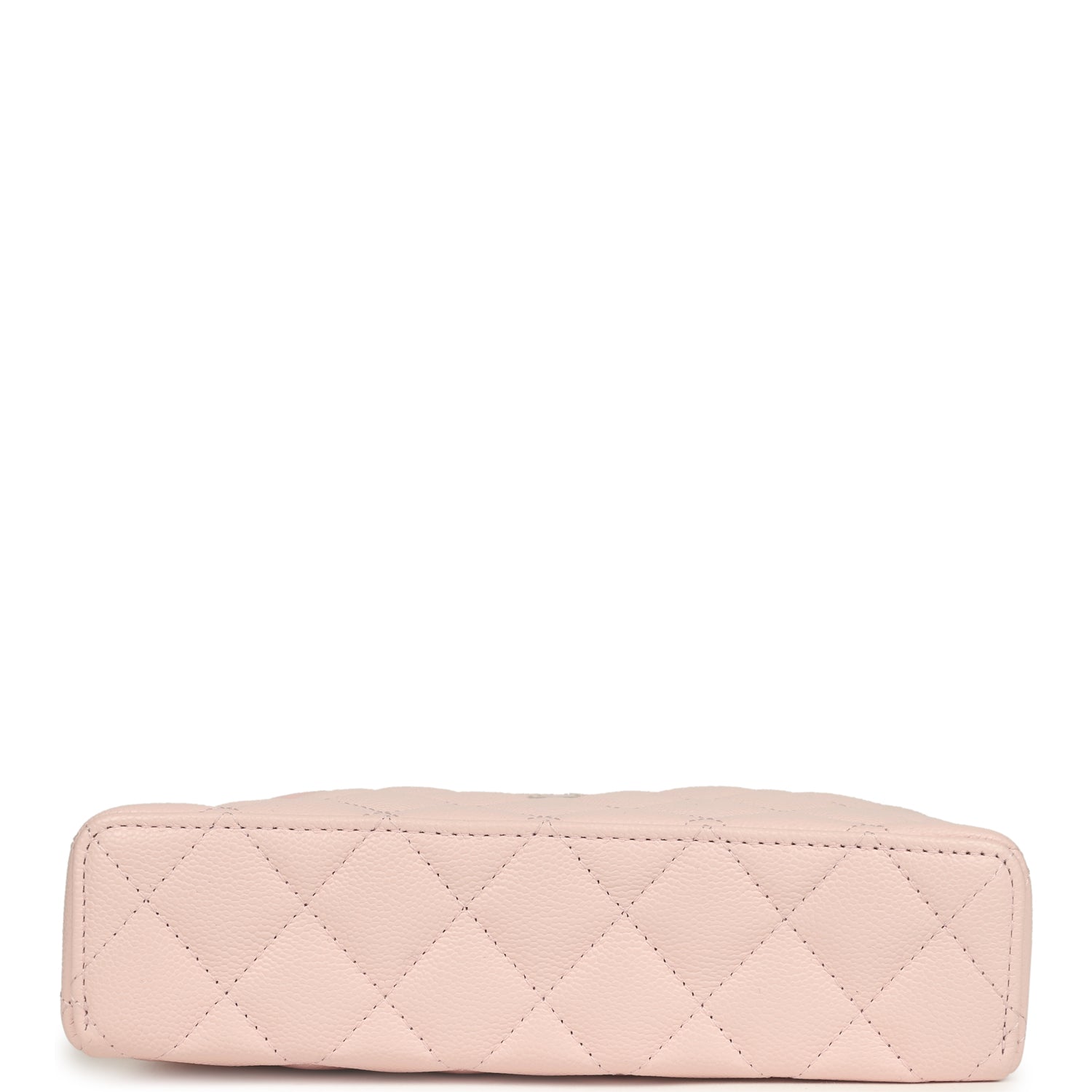 Top Handle Long Vanity Case with Chain Light Pink Shiny Caviar Light Gold Hardware