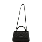 Medium Chevron Coco Top Handle So Black Shiny Caviar Black Hardware