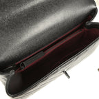 Medium Chevron Coco Top Handle So Black Shiny Caviar Black Hardware