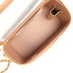 Small Tortoiseshell Top Handle Vanity Case Brown Shiny Lambskin Light Gold Hardware