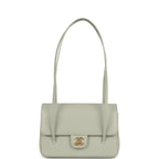 Small Preppy Coco Flap Bag Light Green Shiny Caviar Brushed Gold Hardware