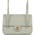Small Preppy Coco Flap Bag Light Green Shiny Caviar Brushed Gold Hardware