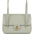 Small Preppy Coco Flap Bag Light Green Shiny Caviar Brushed Gold Hardware