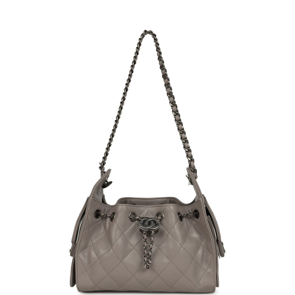 Mini 25 Hobo Bag Dark Grey Caviar Aged Ruthenium Hardware