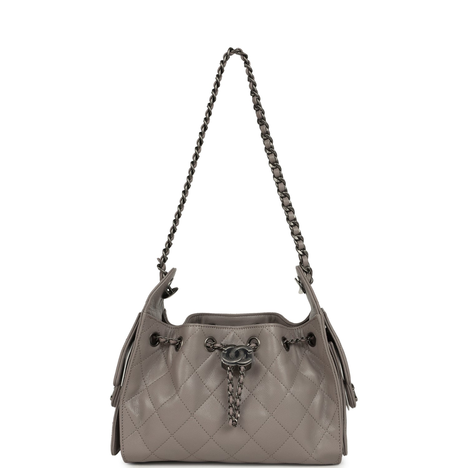 Mini 25 Hobo Bag Dark Grey Caviar Aged Ruthenium Hardware