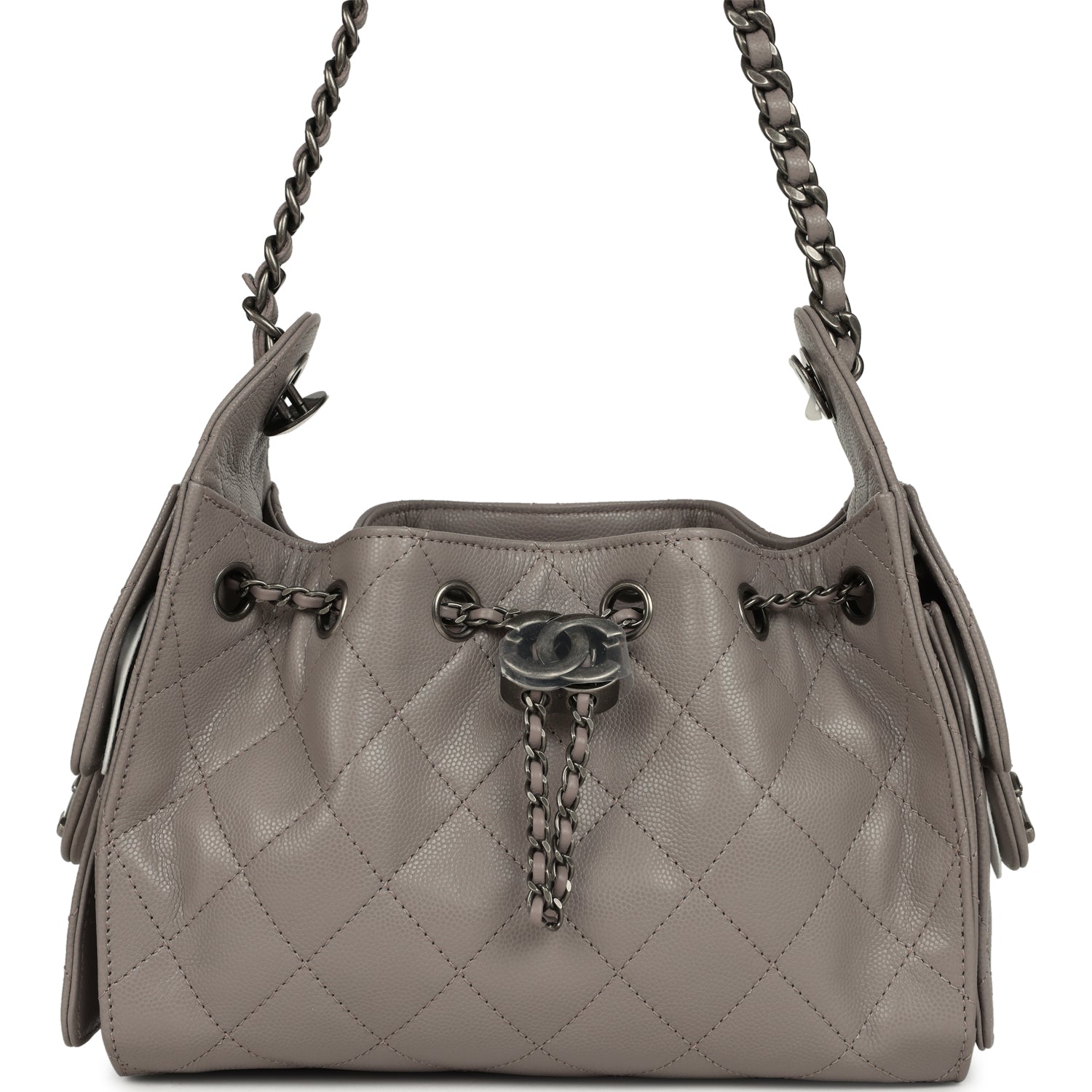 Mini 25 Hobo Bag Dark Grey Caviar Aged Ruthenium Hardware
