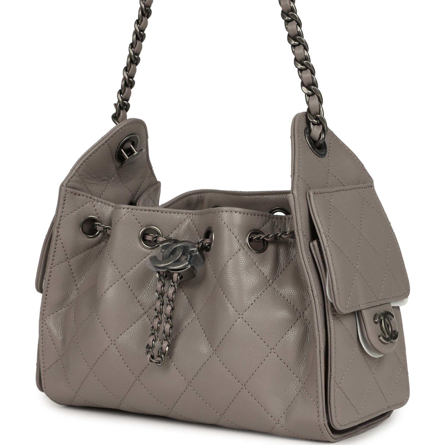 Mini 25 Hobo Bag Dark Grey Caviar Aged Ruthenium Hardware