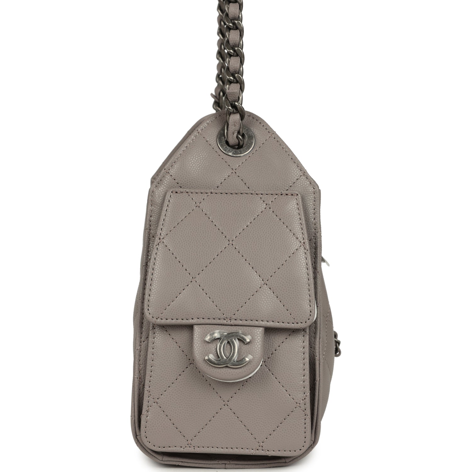 Mini 25 Hobo Bag Dark Grey Caviar Aged Ruthenium Hardware