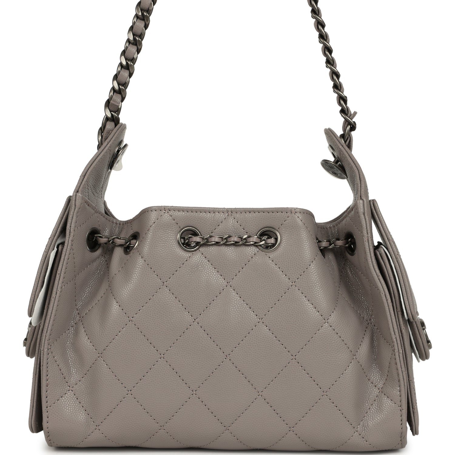 Mini 25 Hobo Bag Dark Grey Caviar Aged Ruthenium Hardware