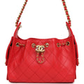 Mini 25 Hobo Bag Dark Red Caviar Antique Gold Hardware