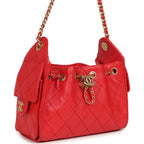 Mini 25 Hobo Bag Dark Red Caviar Antique Gold Hardware