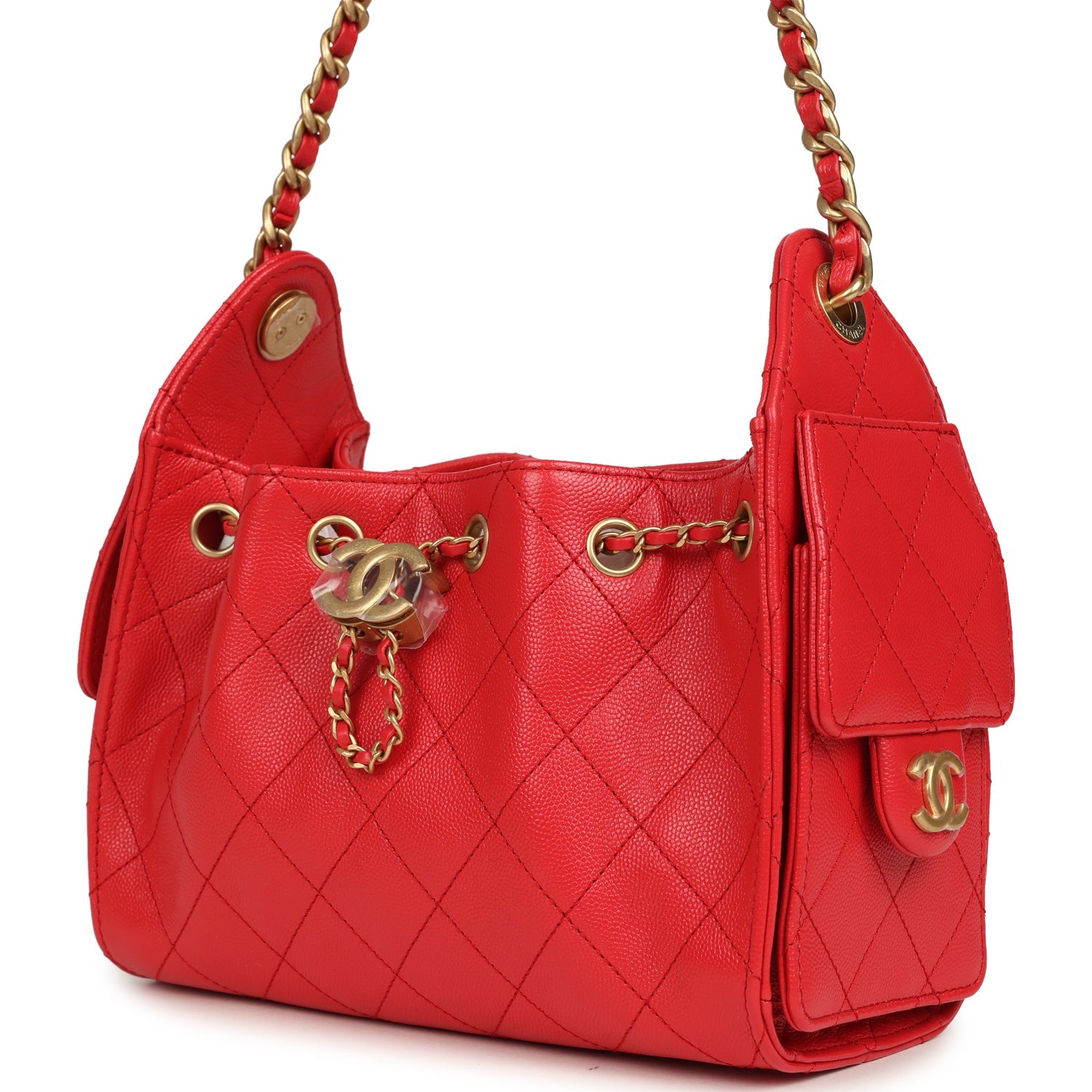 Mini 25 Hobo Bag Dark Red Caviar Antique Gold Hardware