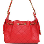 Mini 25 Hobo Bag Dark Red Caviar Antique Gold Hardware