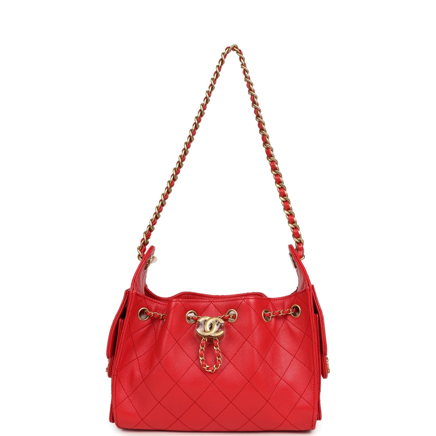 Mini 25 Hobo Bag Dark Red Caviar Antique Gold Hardware