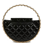 Hoop Bag Black Patent Leather Gold Hardware
