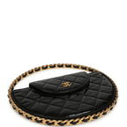 Hoop Bag Black Patent Leather Gold Hardware