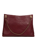 Large "Eyes on You" CC Shopping Bag Burgundy Lambskin Gold Hardware
