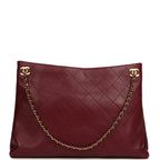 Large "Eyes on You" CC Shopping Bag Burgundy Lambskin Gold Hardware