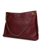 Large "Eyes on You" CC Shopping Bag Burgundy Lambskin Gold Hardware
