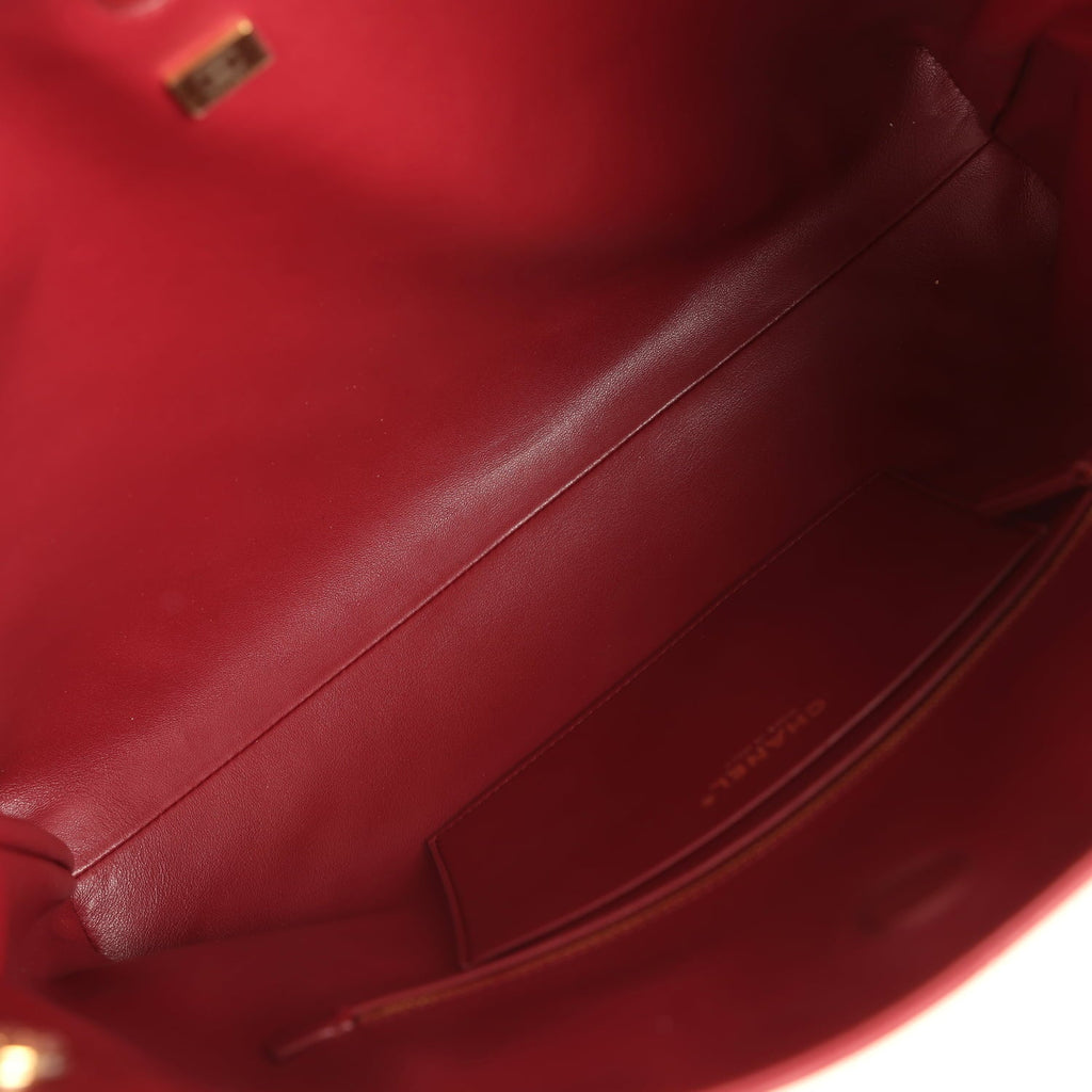 Large "Eyes on You" CC Shopping Bag Burgundy Lambskin Gold Hardware