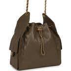 Medium 25 Hobo Bag Dark Khaki Caviar Antique Gold Hardware