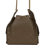 Medium 25 Hobo Bag Dark Khaki Caviar Antique Gold Hardware