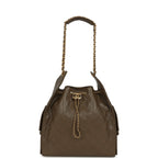 Medium 25 Hobo Bag Dark Khaki Caviar Antique Gold Hardware