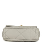 Medium 19 Flap Bag Grey Shiny Lambskin Mixed Metal Hardware