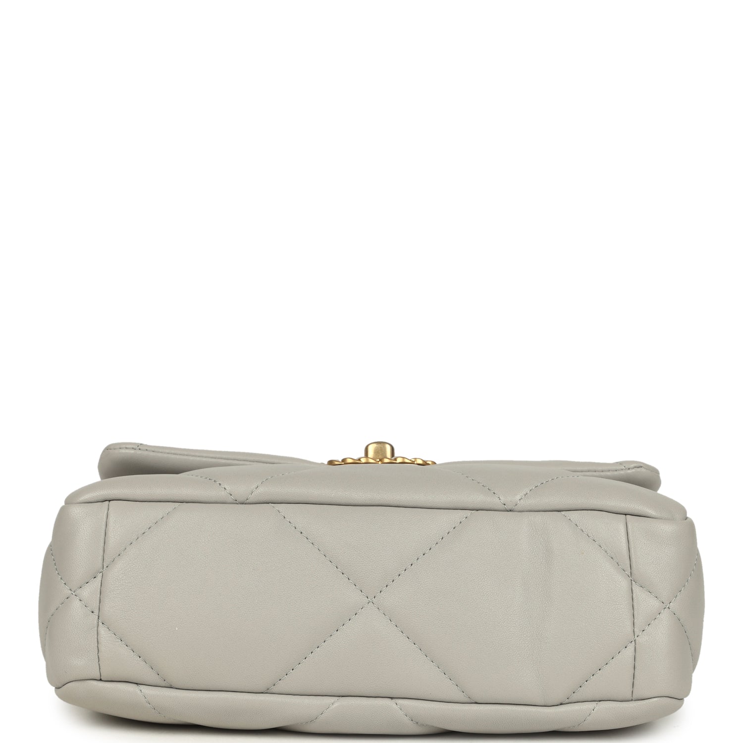 Medium 19 Flap Bag Grey Shiny Lambskin Mixed Metal Hardware