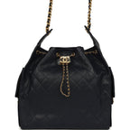 Medium 25 Hobo Bag Dark Navy Caviar Antique Gold Hardware