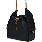 Medium 25 Hobo Bag Dark Navy Caviar Antique Gold Hardware
