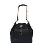 Medium 25 Hobo Bag Dark Navy Caviar Antique Gold Hardware