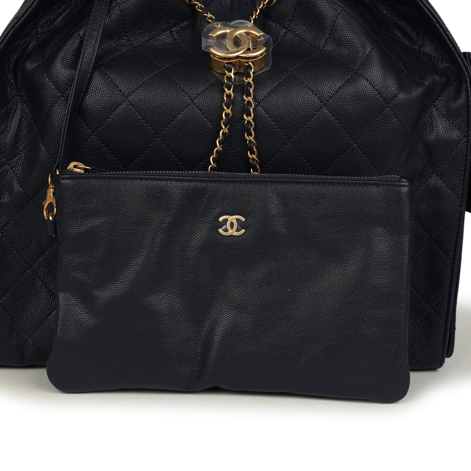 Medium 25 Hobo Bag Dark Navy Caviar Antique Gold Hardware