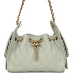 Mini 25 Hobo Bag Light Green Caviar Antique Gold Hardware