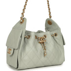 Mini 25 Hobo Bag Light Green Caviar Antique Gold Hardware