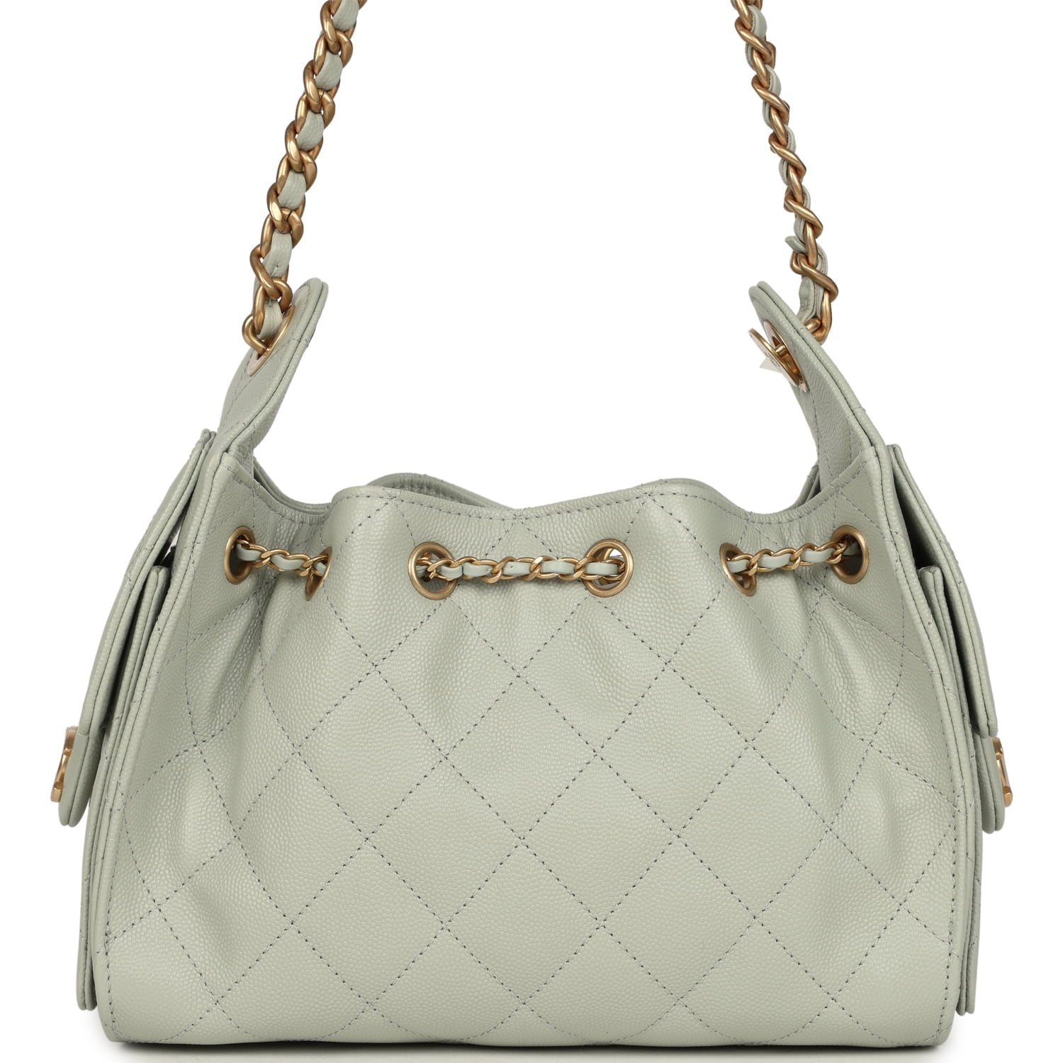 Mini 25 Hobo Bag Light Green Caviar Antique Gold Hardware