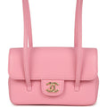 Mini Preppy Coco Clutch with Straps Pink Shiny Caviar Brushed Gold Hardware