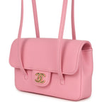 Mini Preppy Coco Clutch with Straps Pink Shiny Caviar Brushed Gold Hardware