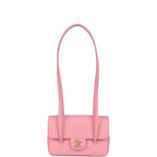 Mini Preppy Coco Clutch with Straps Pink Shiny Caviar Brushed Gold Hardware