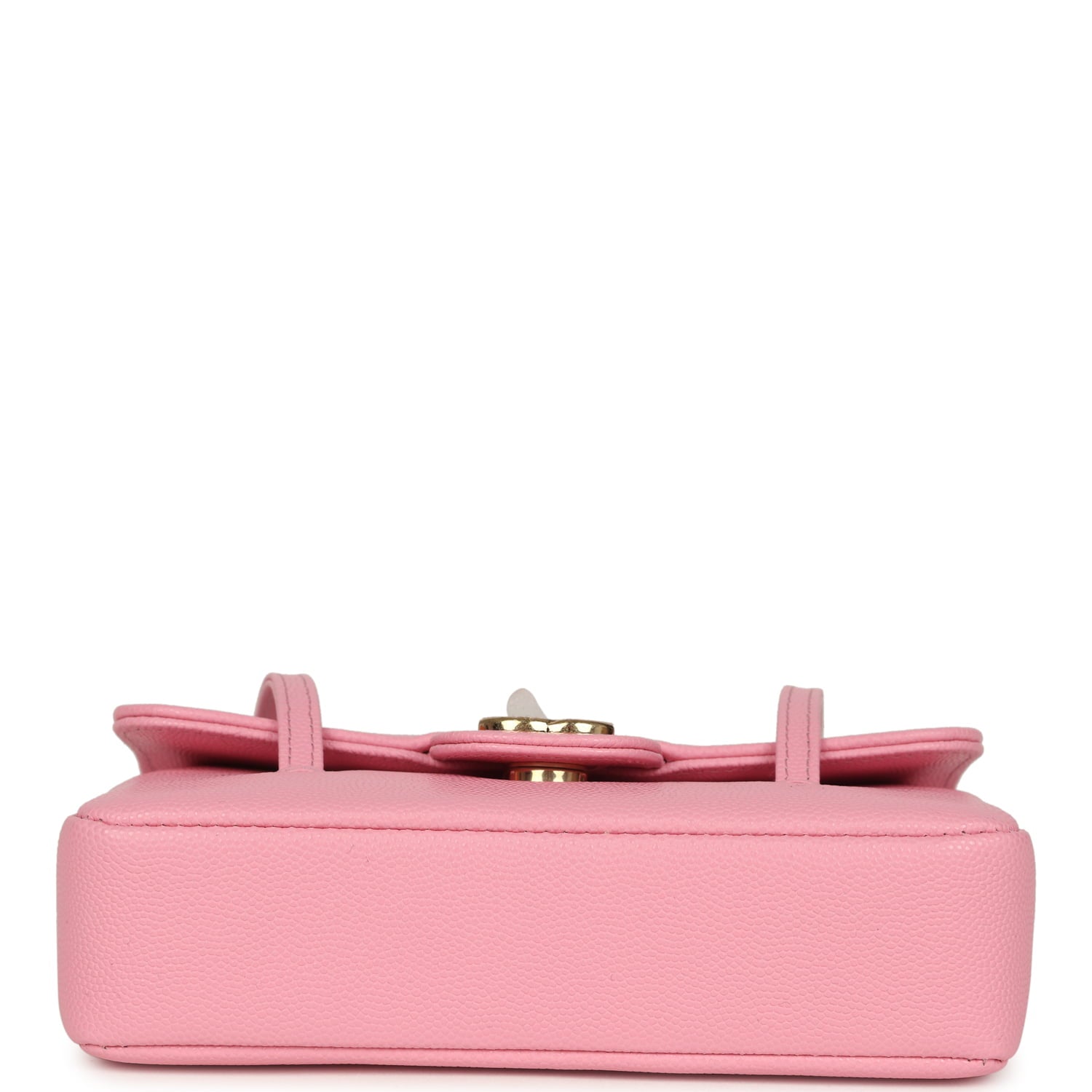 Mini Preppy Coco Clutch with Straps Pink Shiny Caviar Brushed Gold Hardware