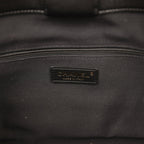 Small Coco Base Hobo Bag Beige Canvas and Black Shiny Lambskin Gold Hardware