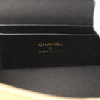 Coco Base Top Handle Long Vanity Case with Chain Brown Suede and Black Shiny Lambskin Antique Gold Hardware