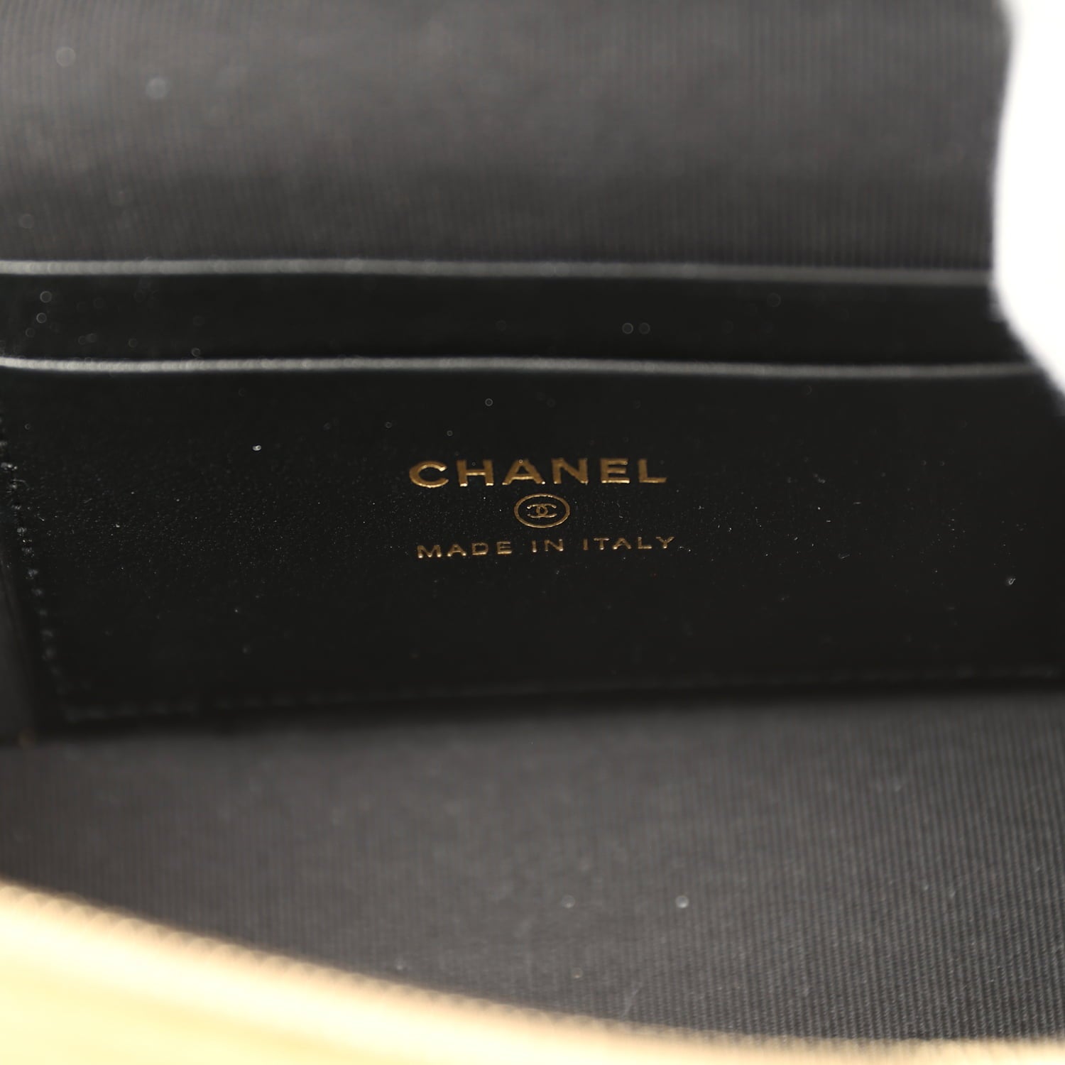Coco Base Top Handle Long Vanity Case with Chain Brown Suede and Black Shiny Lambskin Antique Gold Hardware