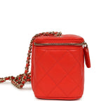 Small Classic Vanity Case Red Shiny Caviar Light Gold Hardware