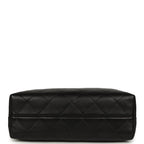 Small Coco Base Hobo Bag Brown Suede and Black Shiny Lambskin Brushed Gold Hardware