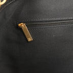 Small Coco Base Hobo Bag Brown Suede and Black Shiny Lambskin Brushed Gold Hardware