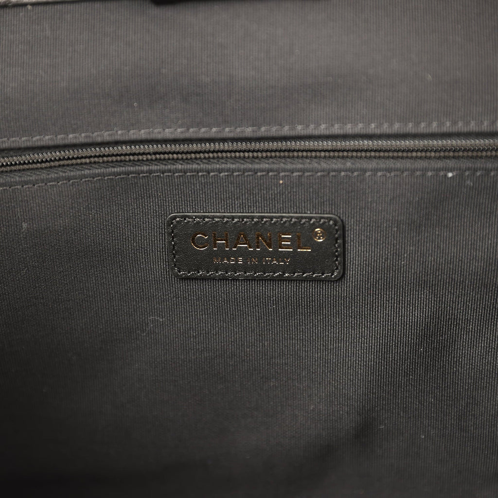 Small Coco Base Hobo Bag Brown Suede and Black Shiny Lambskin Brushed Gold Hardware