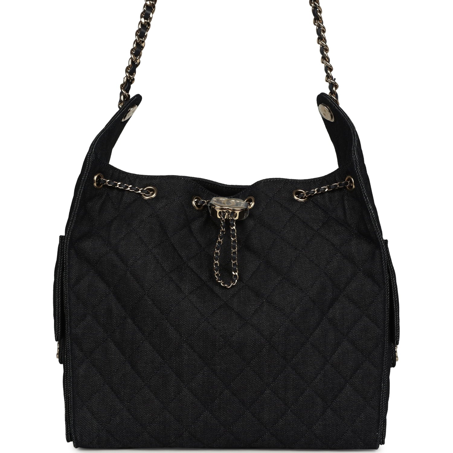 Medium 25 Hobo Bag Dark Denim Light Gold Hardware